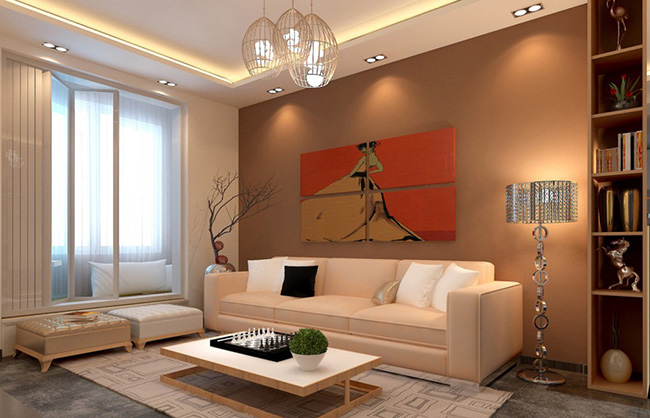 modern nappali vegyes világítással