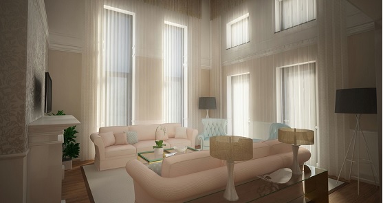 Hét Levél Tervező Iroda lakberendezési látványterv klasszikus stílusú nappali